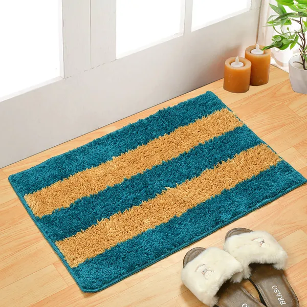 Striped_Water_Absorbent_Anti-Skid_Bath_Mat_-_Microfiber,_Turquoise,_35x55_cm,_Pack_of_2