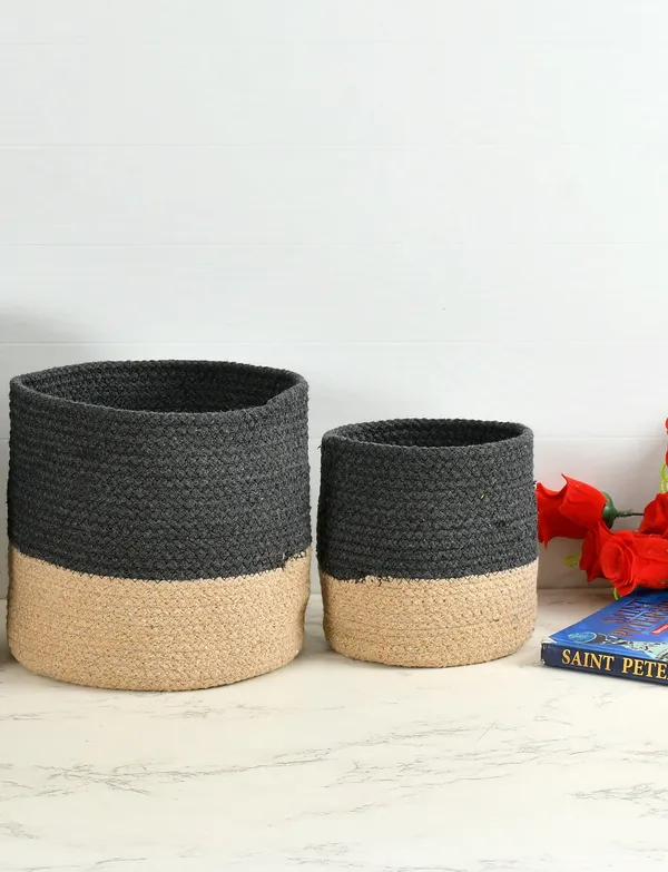 Grey_Braided_Cotton_Baskets_|_Storage_Bins_Organizer_|_Laundry,_Toys_&_Planter_Basket-_Set_of_2_(8,_6_Inch)_-_Grey
