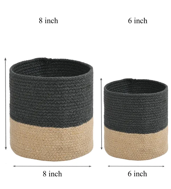 Grey_Braided_Cotton_Baskets_|_Storage_Bins_Organizer_|_Laundry,_Toys_&_Planter_Basket-_Set_of_2_(8,_6_Inch)_-_Grey