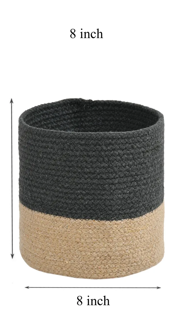 Grey_Braided_Cotton_Baskets_|_Storage_Bins_Organizer_|_Laundry,_Toys_&_Planter_Basket-_Set_of_2_(8_Inch)_-_Grey