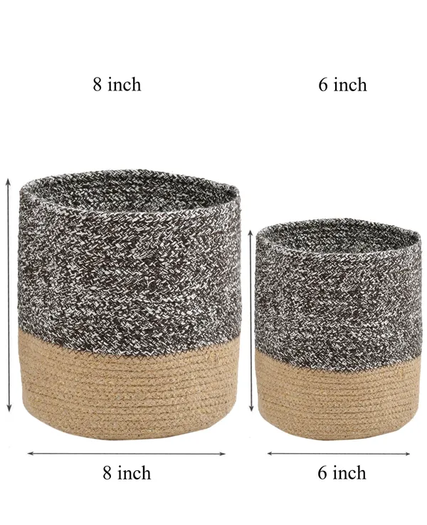 Brown_Braided_Cotton_Baskets_|_Storage_Bins_Organizer_|_Laundry,_Toys_&_Planter_Basket-_Set_of_2_(8,_6_Inch)_-_Coffee