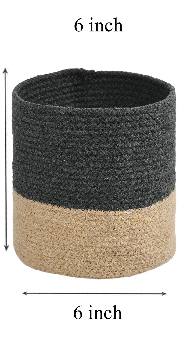 Grey_Braided_Cotton_Baskets_|_Storage_Bins_Organizer_|_Laundry,_Toys_&_Planter_Basket-_Set_of_2_(6_Inch)_-_Grey