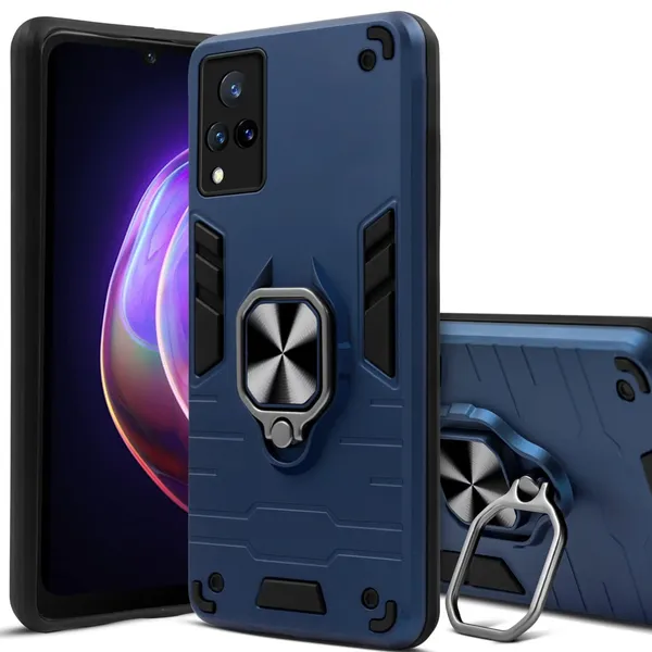Vivo_V21_5G|_PC+TPU_360_Protective_Design_|_Tough_Rugged__ShockProof_Kickstand_|_Navy_Blue__Ringstand__Armor_Bumper_Back_Cover_Case