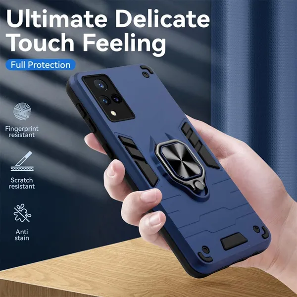 Vivo_V21_5G|_PC+TPU_360_Protective_Design_|_Tough_Rugged__ShockProof_Kickstand_|_Navy_Blue__Ringstand__Armor_Bumper_Back_Cover_Case