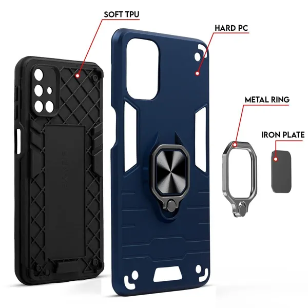 Vivo_V21_5G|_PC+TPU_360_Protective_Design_|_Tough_Rugged__ShockProof_Kickstand_|_Navy_Blue__Ringstand__Armor_Bumper_Back_Cover_Case