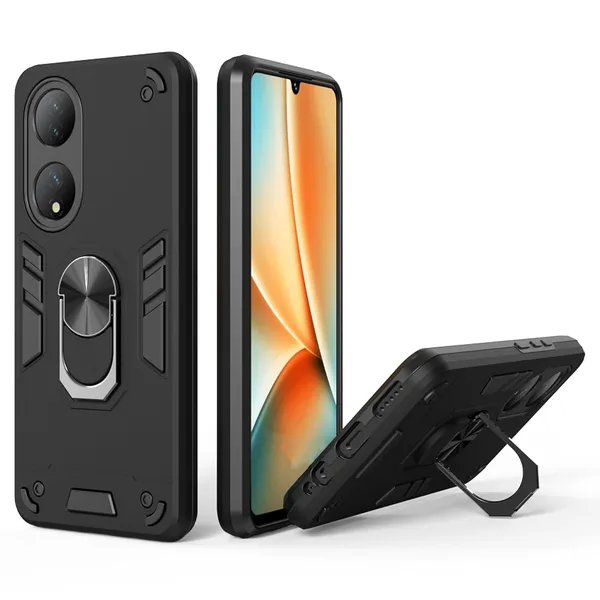 Vivo_Y100_5G|_PC+TPU_360_Protective_Design_|_Tough_Rugged__ShockProof_Kickstand_|_Black__Ringstand__Armor_Bumper_Back_Cover_Case