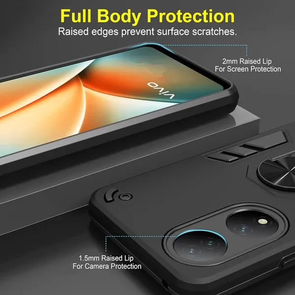 Vivo_Y100_5G|_PC+TPU_360_Protective_Design_|_Tough_Rugged__ShockProof_Kickstand_|_Black__Ringstand__Armor_Bumper_Back_Cover_Case