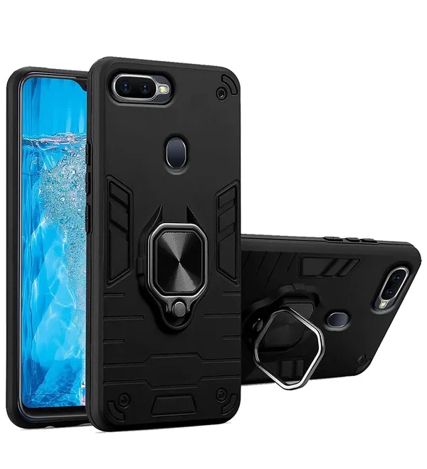 Oppo_F9_Pro|_PC+TPU_360_Protective_Design_|_Tough_Rugged__ShockProof_Kickstand_|_Navy_Blue__Ringstand__Armor_Bumper_Back_Cover_Case