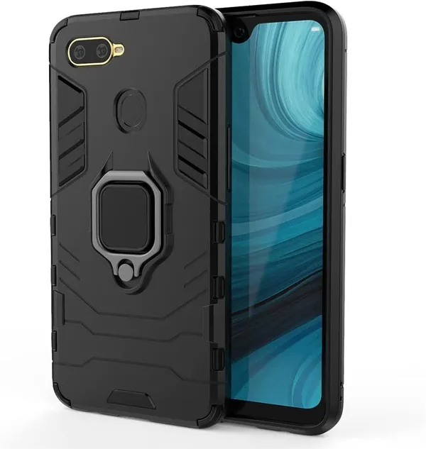 Oppo_F9_Pro|_PC+TPU_360_Protective_Design_|_Tough_Rugged__ShockProof_Kickstand_|_Navy_Blue__Ringstand__Armor_Bumper_Back_Cover_Case