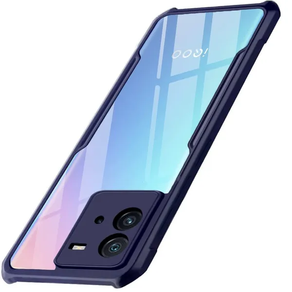 iQOO_Neo_6_5G_ShockProof_Bumper_Crystal_Clear_Transparent_Back_Cover_Case_for_iQOO_Neo_6_5G-PC+TPU_360_Protective_Design-Blue