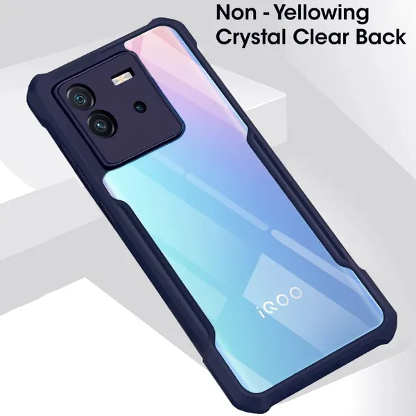 iQOO_Neo_6_5G_ShockProof_Bumper_Crystal_Clear_Transparent_Back_Cover_Case_for_iQOO_Neo_6_5G-PC+TPU_360_Protective_Design-Blue