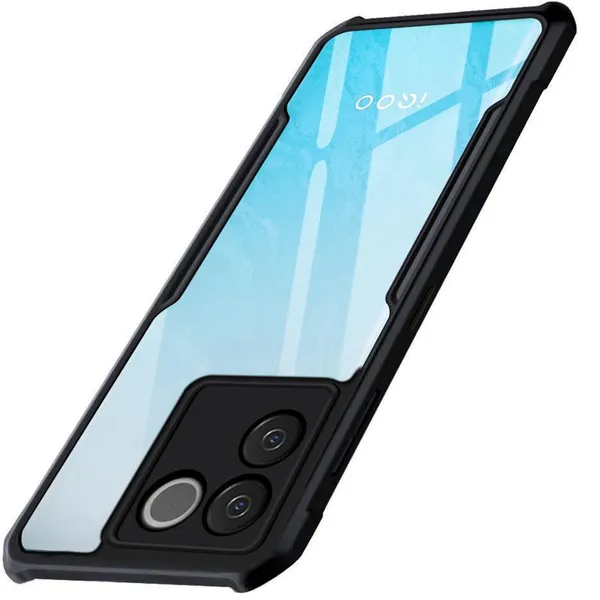 iQOO_Z7_Pro_5G,Vivo_T2_Pro_5G_ShockProof_Bumper_Crystal_Clear_Transparent_Back_Cover_Case__Protective-Design-Black