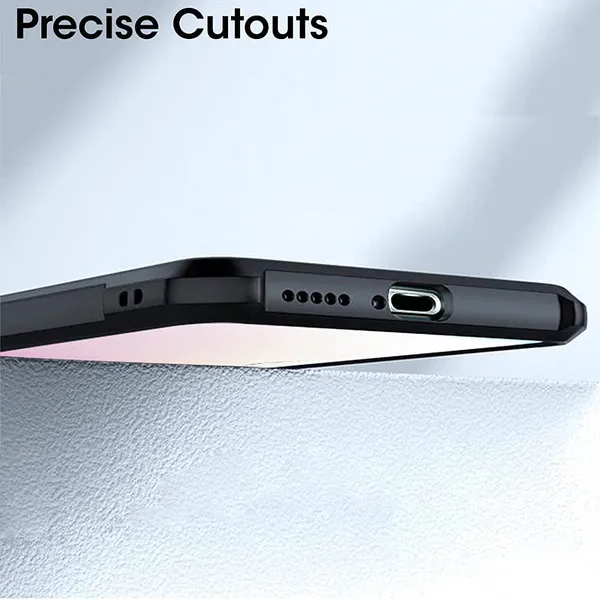 Vivo_V21e_5G_ShockProof_Bumper_Crystal_Clear_Transparent_Back_Cover_Case_for_Vivo_V21e_5G-PC+TPU_360_Protective_Design-Black