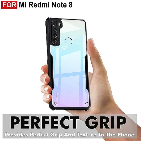 Redmi_Note_8|_PC+TPU_360_Protective_Design_|_Black___ShockProof_Bumper_Crystal_Clear_Transparent_Back_Cover_Case