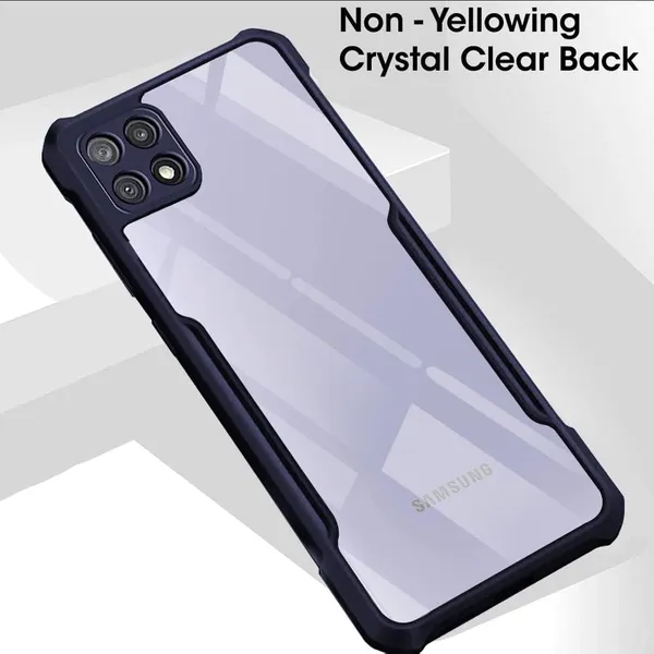 Samsung_Galaxy_A22_5G,Samsung_Galaxy_F42_5G_ShockProof_Bumper_Crystal_Clear_Transparent_Back_Cover_Case_for_Samsung_Galaxy_F42_5G/Samsung_Galaxy_A22_5G-PC+TPU_360-Protective-Design-Blue