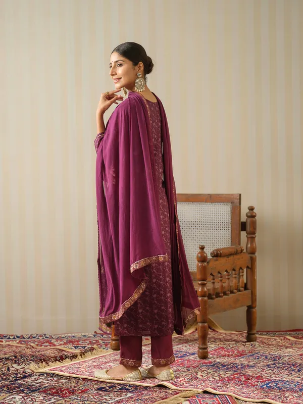 Purple_Embroidered_Woven_Design_Straight_Kurta_and_Trousers_With_Dupatta