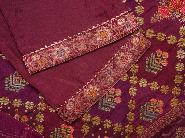 Purple_Embroidered_Woven_Design_Straight_Kurta_and_Trousers_With_Dupatta