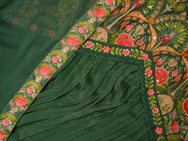 Olive_Printed_Floral_A-Line_Kurta_and_Trousers_With_Dupatta