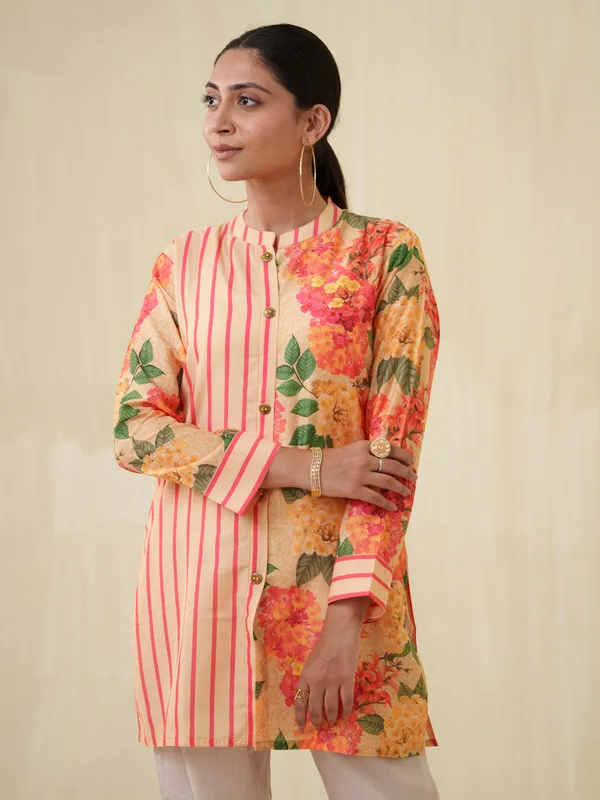 Orange_&_White_Casual_Printed_Regular_Top_and_Trousers