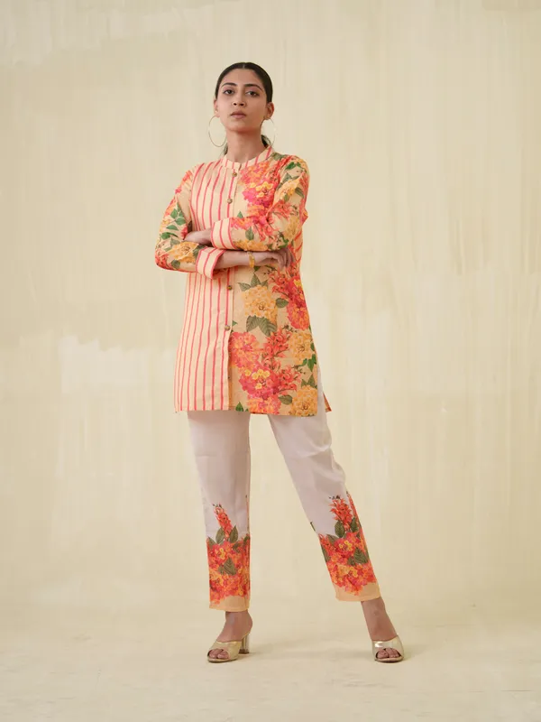 Orange_&_White_Casual_Printed_Regular_Top_and_Trousers