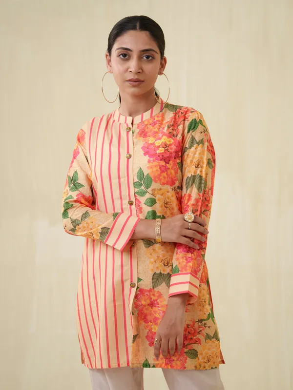 Orange_&_White_Casual_Printed_Regular_Top_and_Trousers