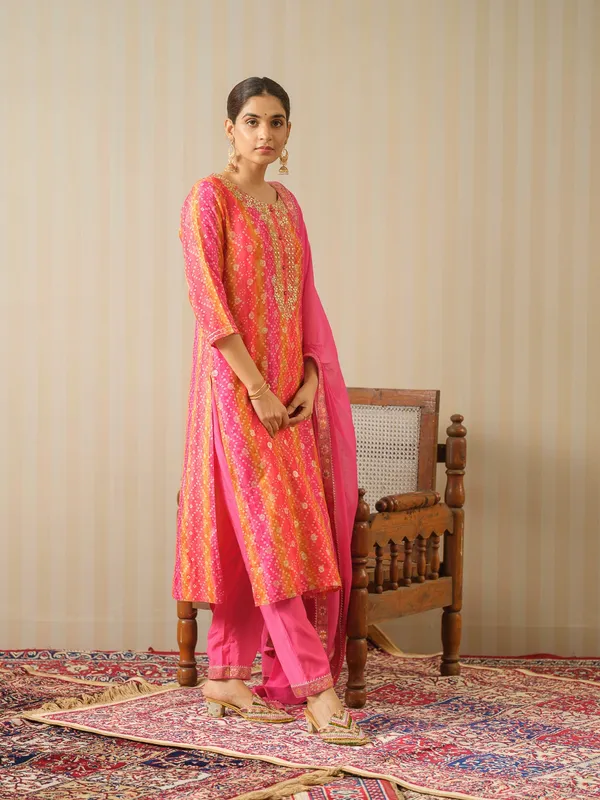 Pink_Embroidered_Woven_Design_Straight_Kurta_and_Trousers_With_Dupatta