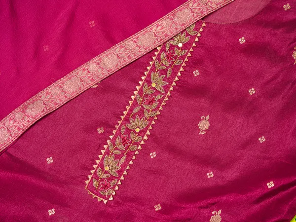 Magenta_Embroidered_Woven_Design_Straight_Kurta_and_Trousers_With_Dupatta