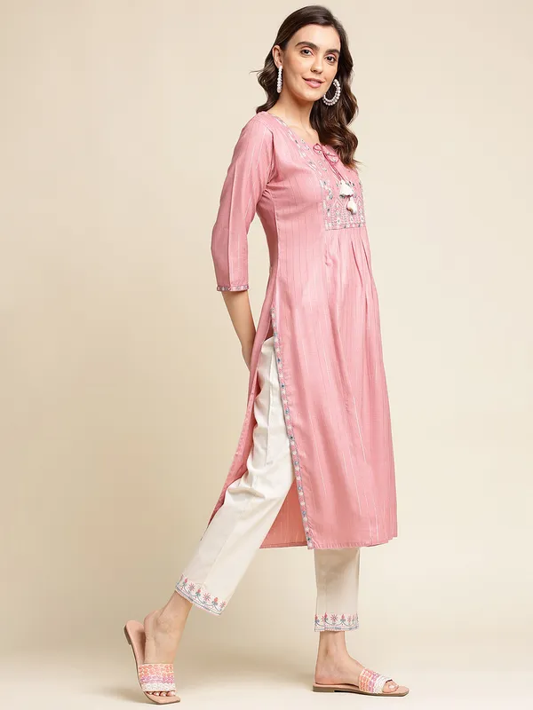 Pink_Striped_Yoke_Design_Straight_Kurta_and_Trousers