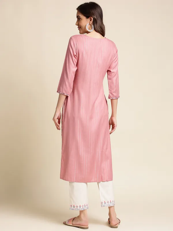 Pink_Striped_Yoke_Design_Straight_Kurta_and_Trousers
