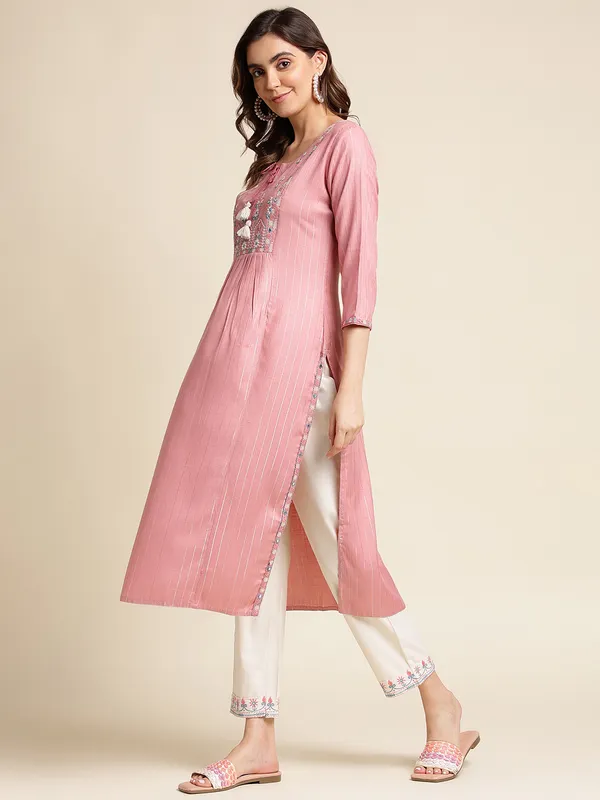 Pink_Striped_Yoke_Design_Straight_Kurta_and_Trousers