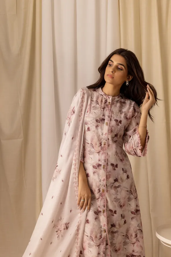 Off_White_Floral_Printed_A-Line_Kurta_and_Trousers_With_Dupatta