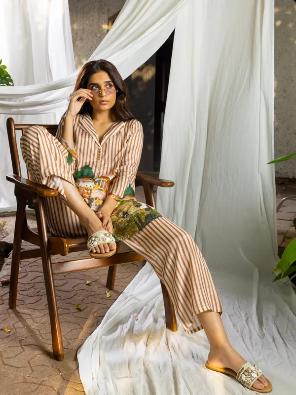 women_White_Striped_Co-Ords