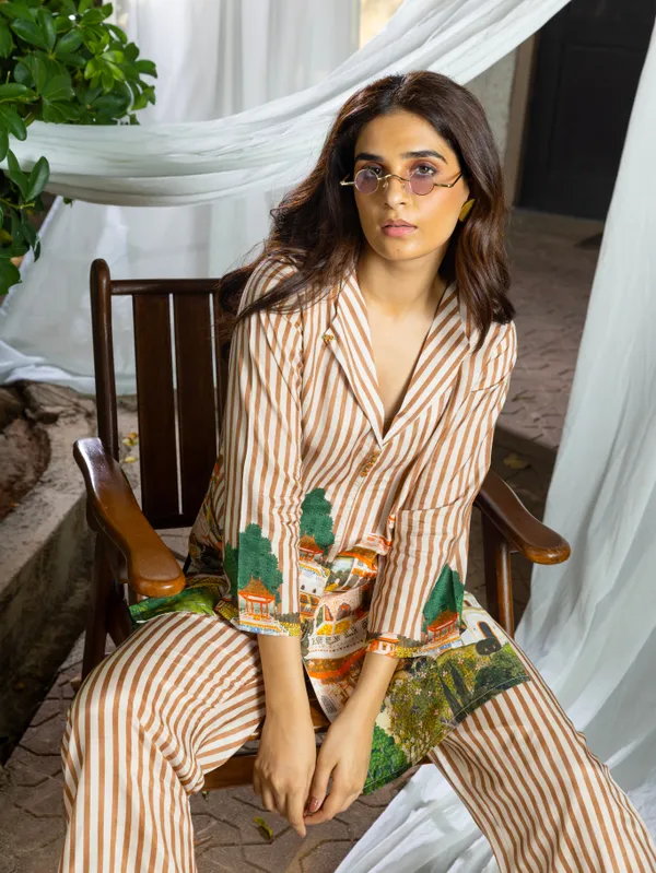 women_White_Striped_Co-Ords