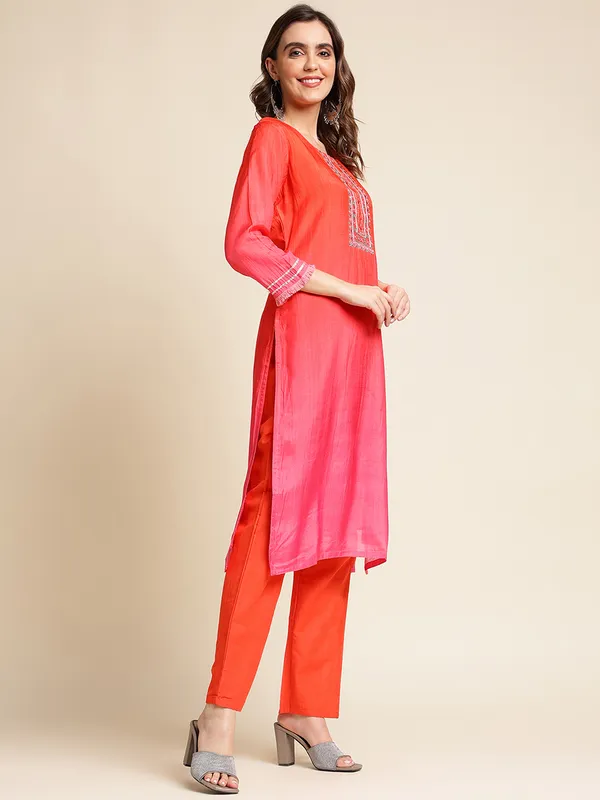 Red_Yoke_Design_Straight_Kurta_and_Trousers_With_Dupatta