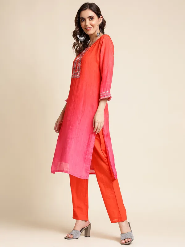 Red_Yoke_Design_Straight_Kurta_and_Trousers_With_Dupatta