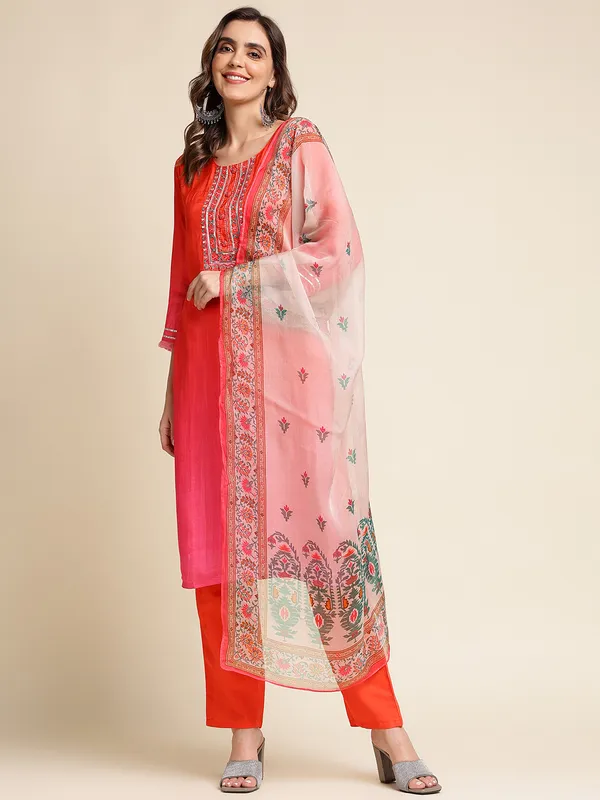Red_Yoke_Design_Straight_Kurta_and_Trousers_With_Dupatta