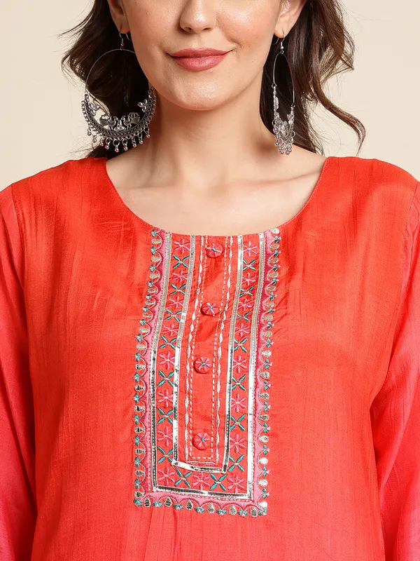Red_Yoke_Design_Straight_Kurta_and_Trousers_With_Dupatta