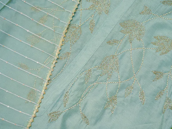 Sea_Green_Yoke_Design_Woven_Design_Straight_Kurta_and_Trousers_With_Dupatta