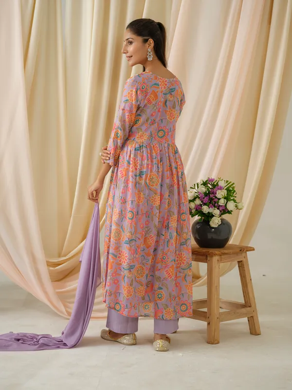 women_Purple_Printed_Kurta_set