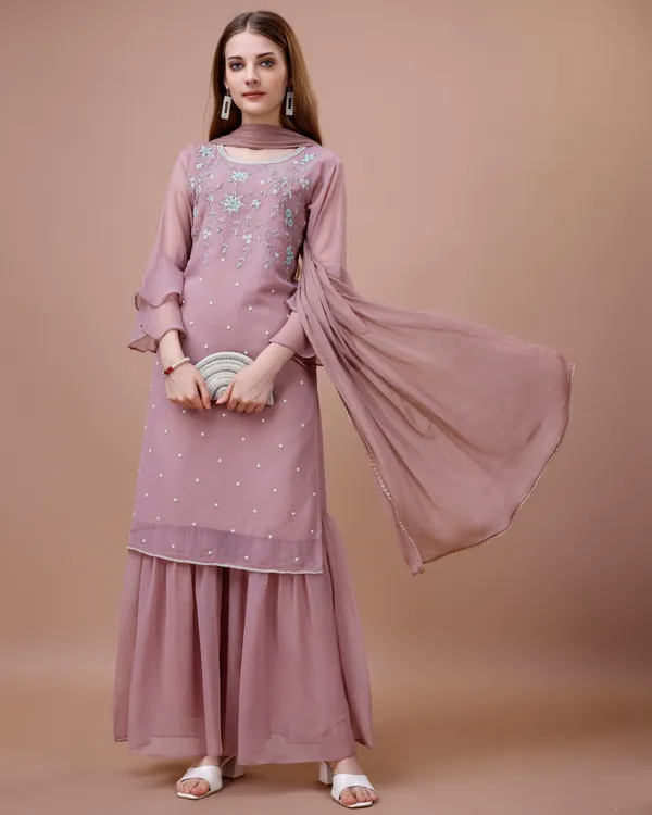 Rose_Floral_Embroidered_Straight_Kurta_and_Sharara_With_Dupatta