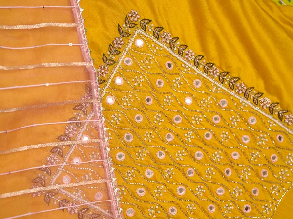 Yellow_Yoke_Design_Woven_Design_Straight_Kurta_and_Trousers_With_Dupatta