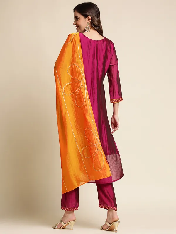 Purple_Woven_Design_Embroidered_Straight_Kurta_and_Trousers_With_Dupatta
