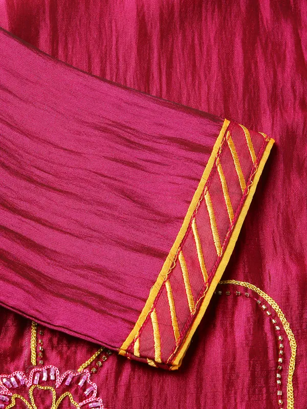 Purple_Woven_Design_Embroidered_Straight_Kurta_and_Trousers_With_Dupatta