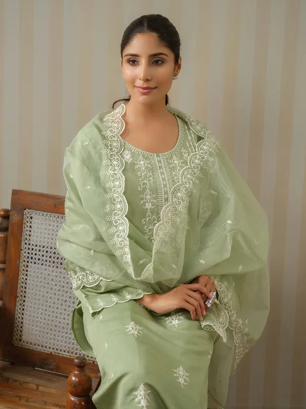 Olive_Embroidered_Woven_Design_Straight_Kurta_and_Trousers_With_Dupatta