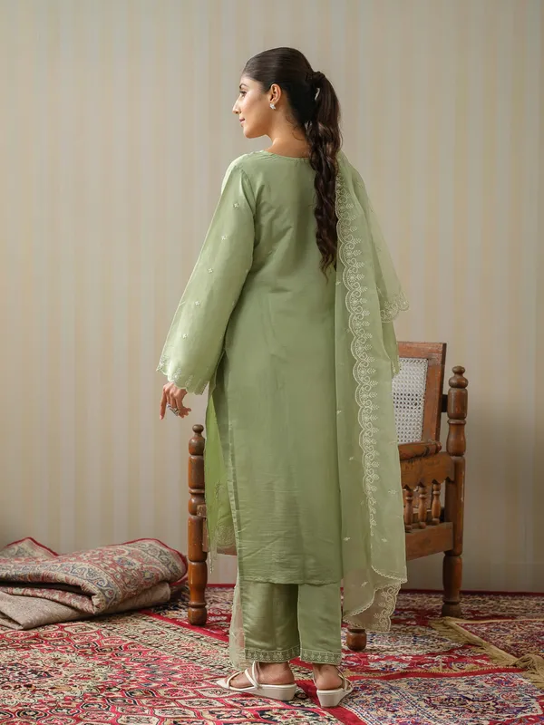 Olive_Embroidered_Woven_Design_Straight_Kurta_and_Trousers_With_Dupatta