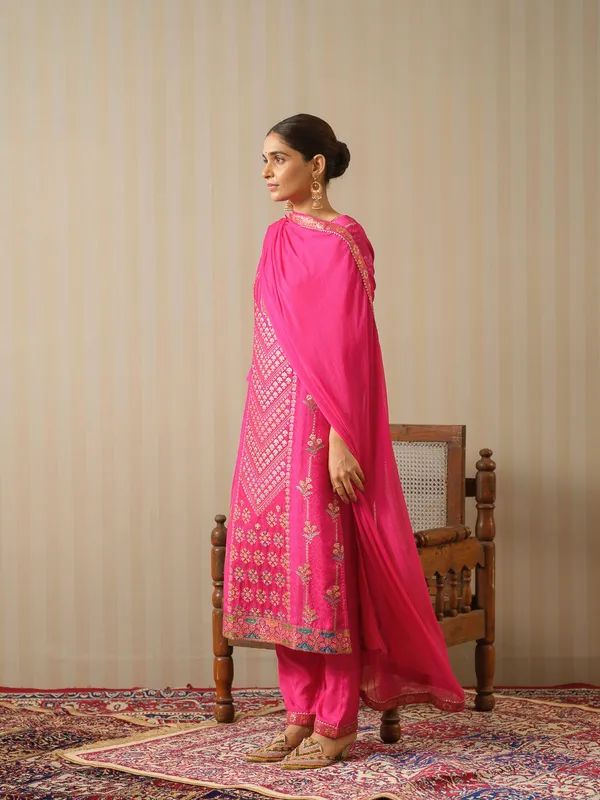 Pink_Embroidered_Woven_Design_Straight_Kurta_and_Trousers_With_Dupatta
