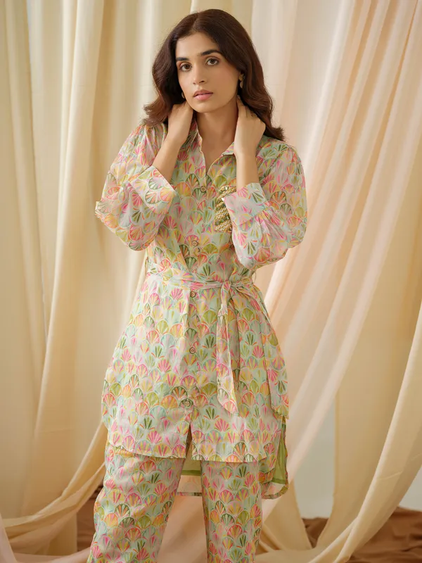 Women__Green_Floral_Printed_Tunic_and_Trousers