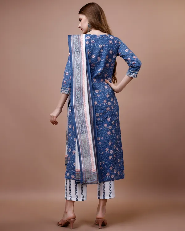 Navy_Blue_Floral_Printed_Straight_Kurta_Kurta_and_Trousers_With_Dupatta