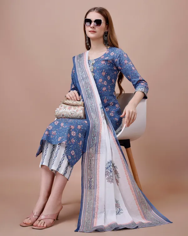 Navy_Blue_Floral_Printed_Straight_Kurta_Kurta_and_Trousers_With_Dupatta