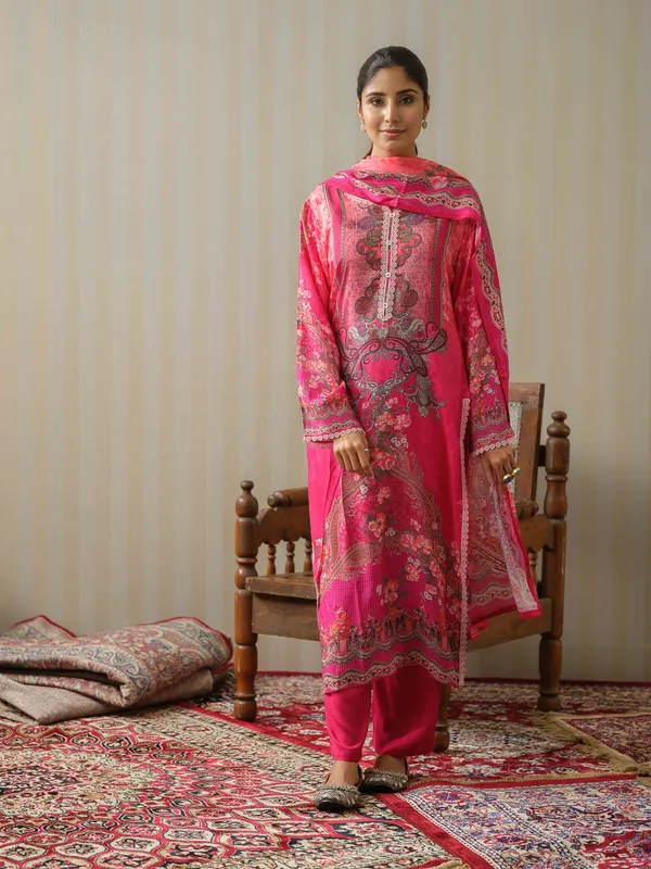 Pink_Printed_Floral_Straight_Kurta_and_Trousers_With_Dupatta